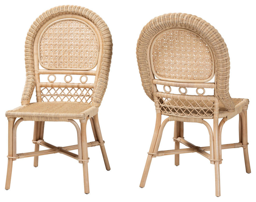 Luvena Rattan Dining Chairs, Set of 2