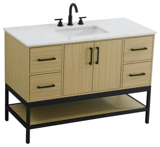 Home Living 48" Single Bathroom Vanity, Honey Brown