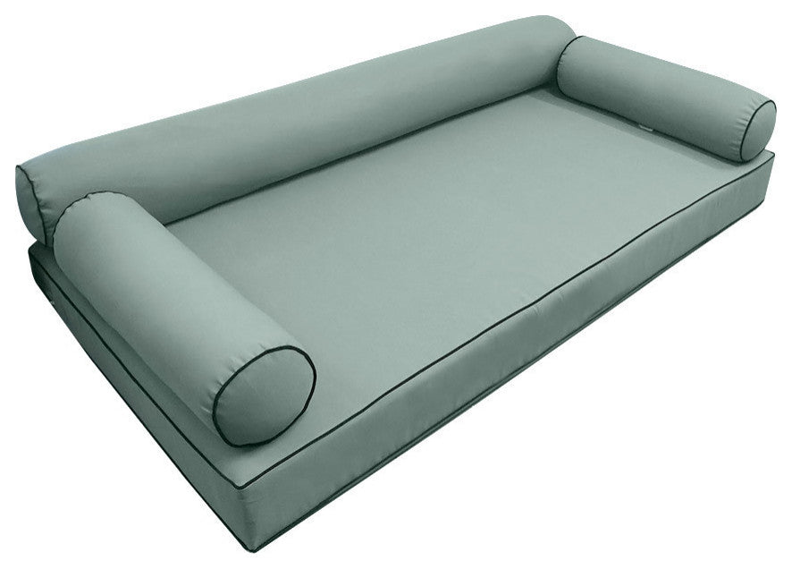 Style6 Queen Contrast Pipe Outdoor Mattress Bolster SlipCover COMPLETE SET AD002