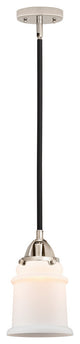 Canton Mini Pendant, Black Polished Nickel, Matte White, Matte White