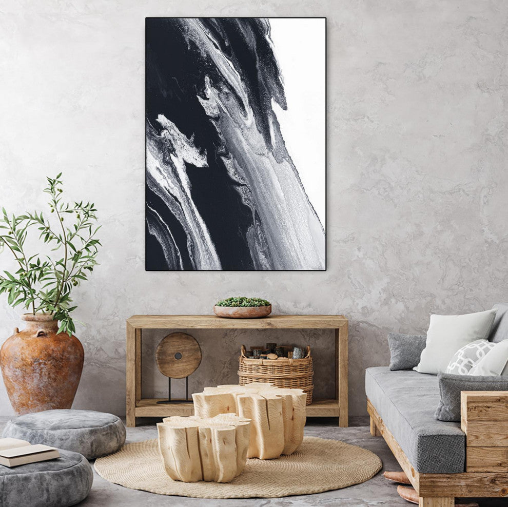 "Azure Gold" Framed Canvas by Giant Art 24"x32"
