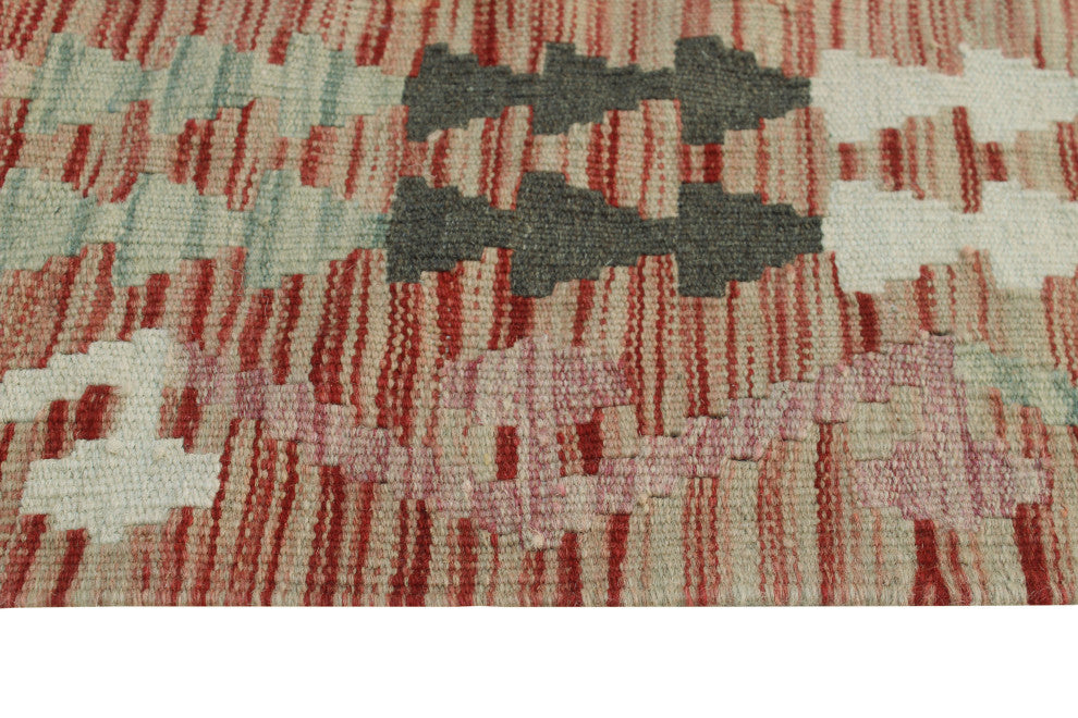 Sun Faded Flatweave Ronna Red/Ivory Runner, 2'9x9'7