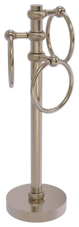 Vanity Top 3 Towel Ring with Twisted Accents, Antique Pewter