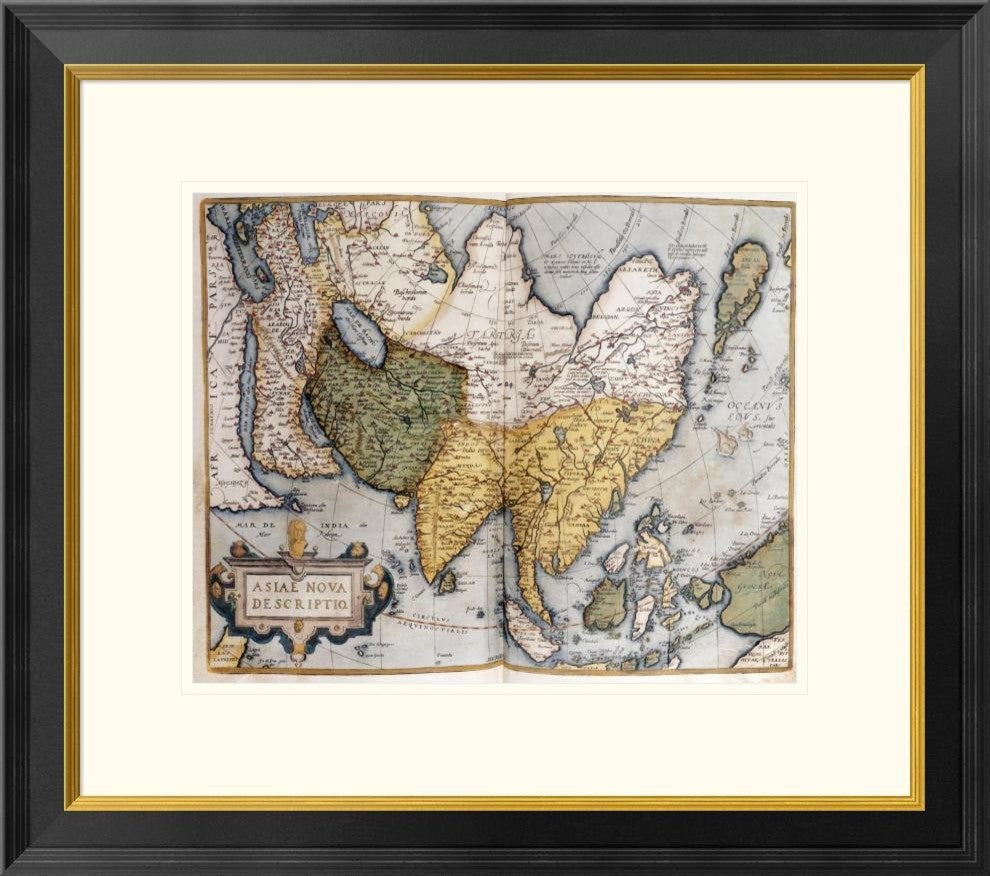 "Asiae Nova Descriptio" Framed Digital Print by Abraham Ortelius, 26x23"