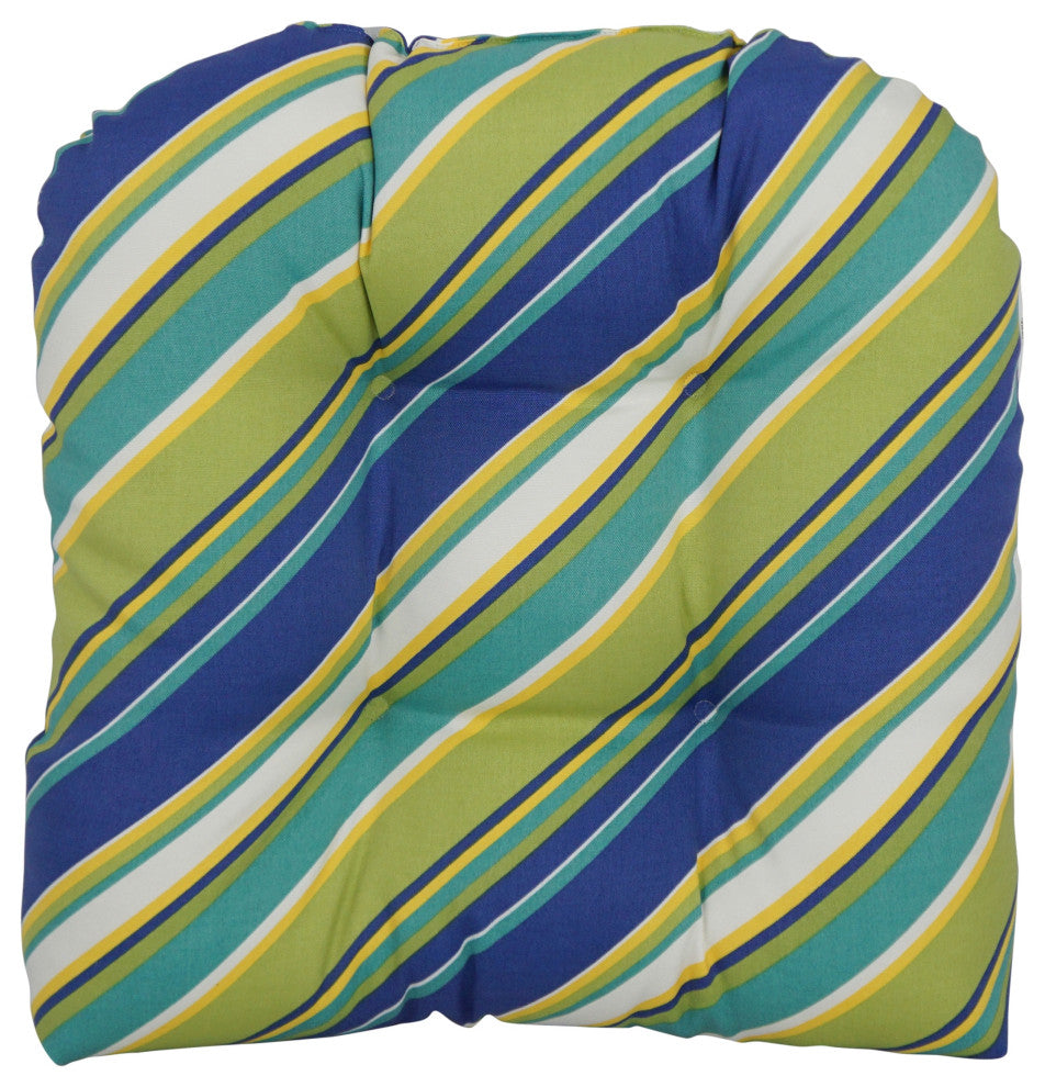 19" U-Shaped Dining Chair Cushions, Set of 2, Browning Sunblue