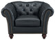 Mona Leather Craft Chair, Black