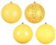 Vickerman N591278A 4.75" Yellow 4-Finish Ball Ornament Assortment, 4 per Box