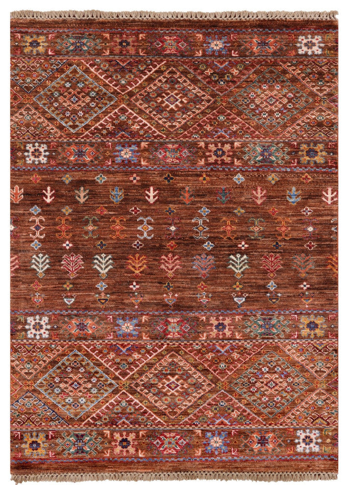 Hand Knotted Khorjin Wool Rug 3' 6" X 4' 11" Q7465