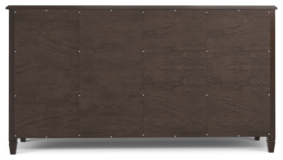 Connaught Solid Wood Large Sideboard Storage Cabinet, Dark Chestnut Brown