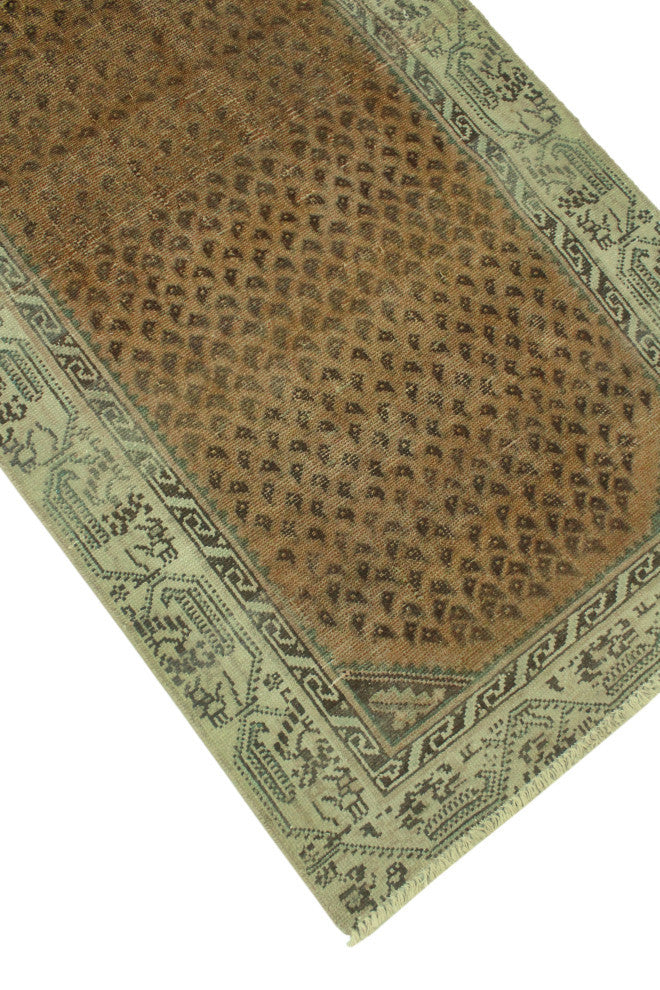 Semi-Antique Bourne Rust/Beige Runner, 3'0x8'10