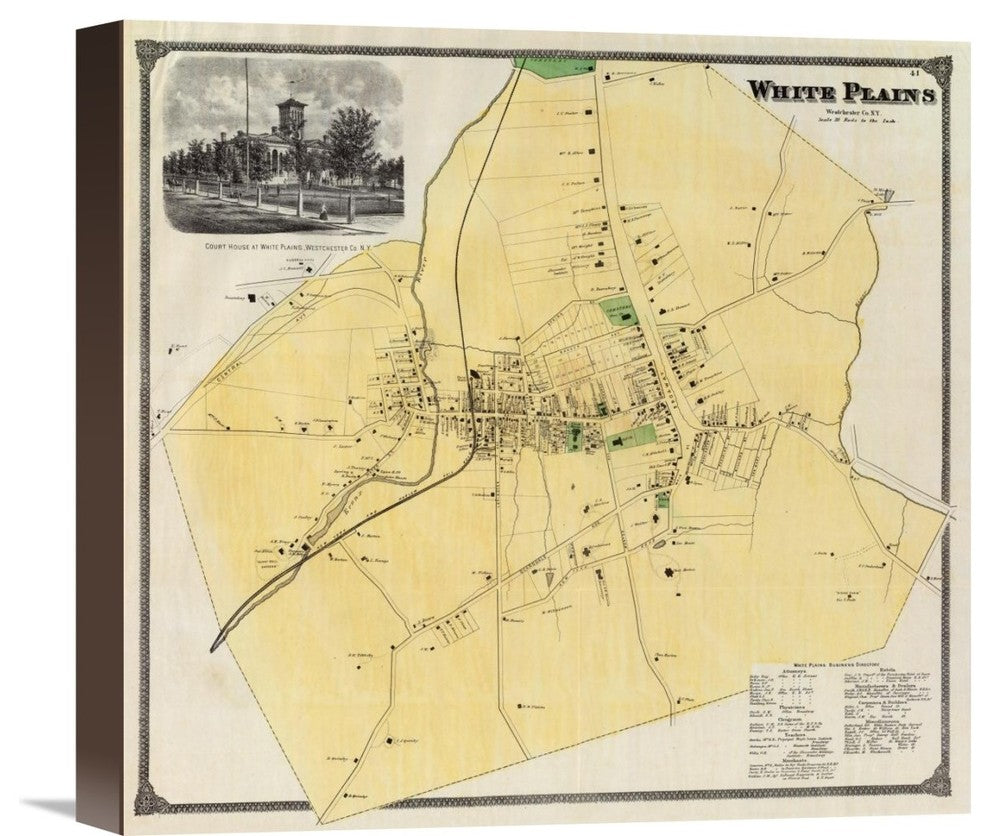 "White Plains, New York, 1868" Canvas Giclee by Frederick W. Beers, 16"x15"