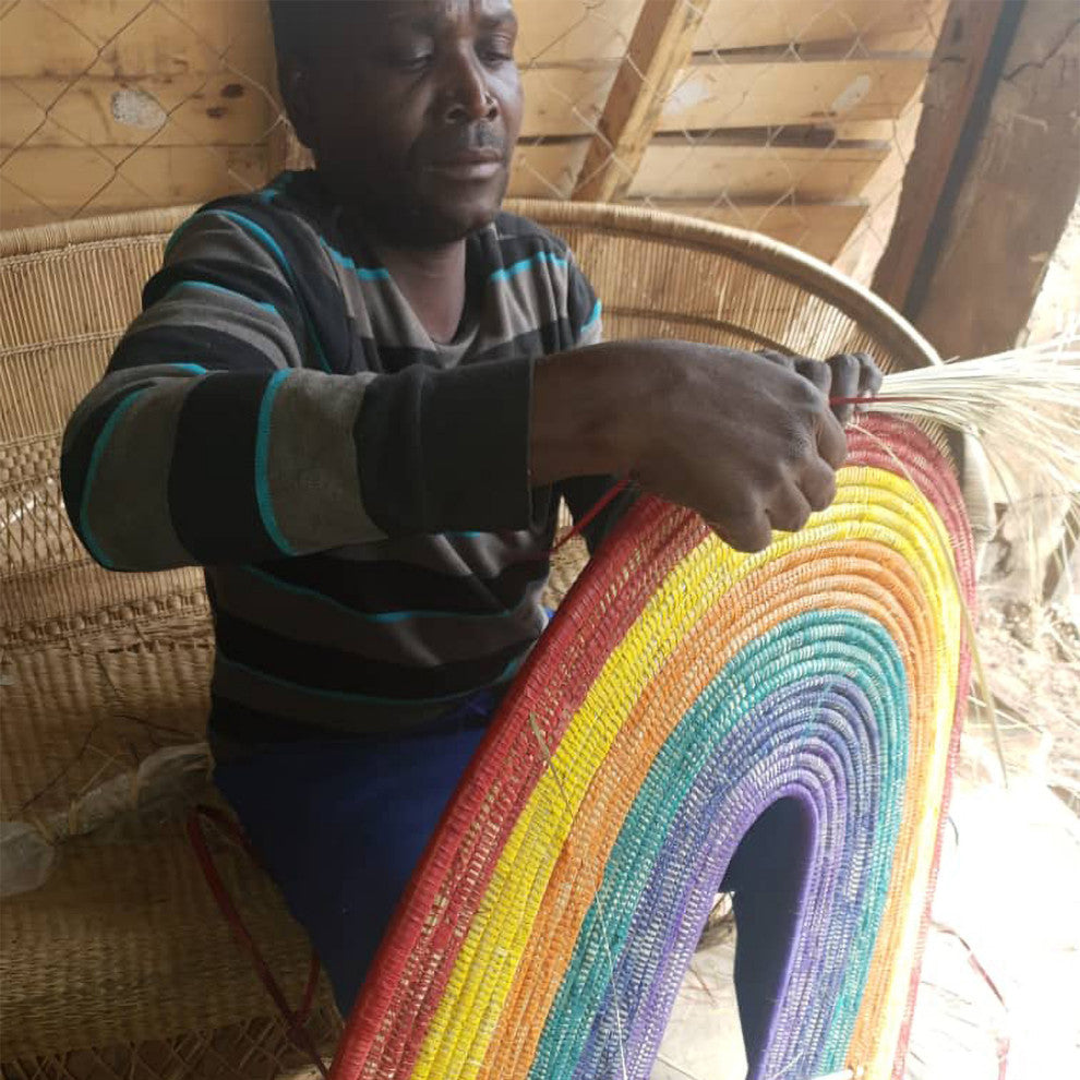 Rainbow Palm Wall Sculpture, Artisan Crafted, Malawi