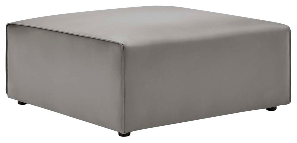 Sectional Sofa Set, Faux Vegan Leather, Gray, Modern, Lounge Hospitality