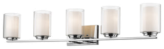 Zlite 426-5V-CH 5-Light Vanity, Clear Outside/Matte Opal Inside