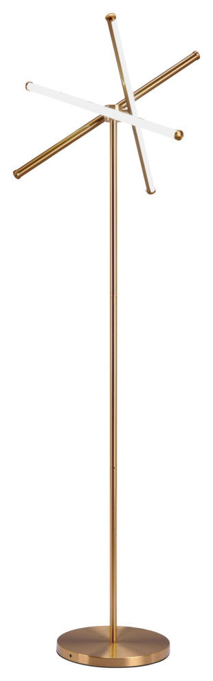 Floor Lamp Light, Steel Metal, Silicon, Brass, Gold, White, Lounge Cafe Lobby