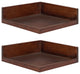 Levie Floating Corner Wood Wall Shelf Set, Walnut Brown