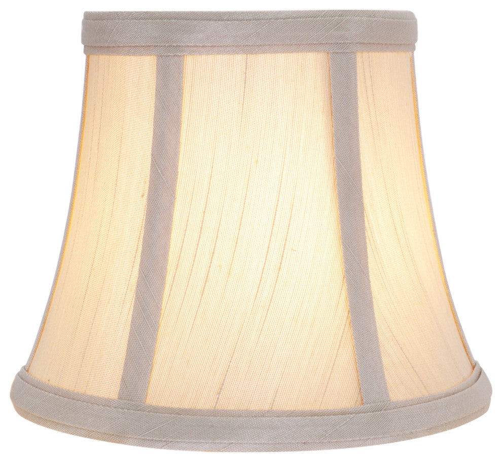30392-6 Small Bell  Chandelier Clip On Lamp Shade Ivory 4"x6"x5"
