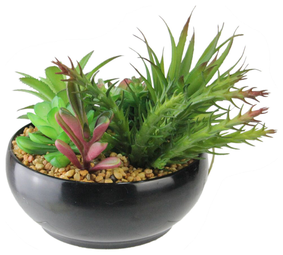 46.75" Artificial Plant Arrangement in Round Black Container
