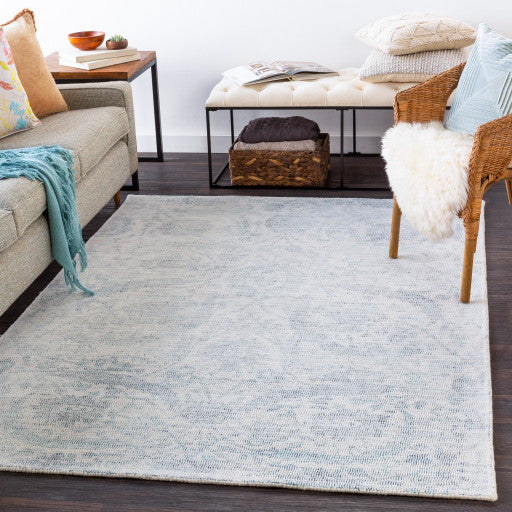 Surya Oregon ORG-2300 5'x7'6" Rug, Denim/Aqua/White
