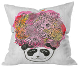 Deny Designs Dash And Ash Panda Flowers Outdoor Throw Pillow