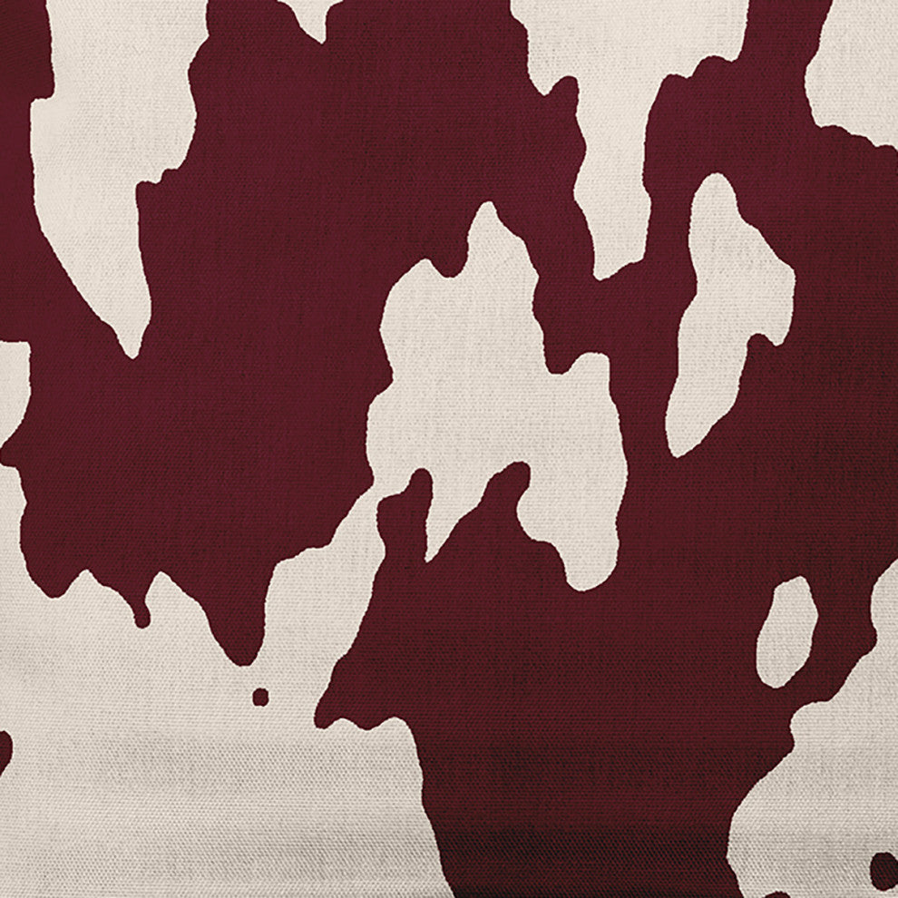 20" x 20" Moo Print Indoor/Outdoor Polyester Throw Pillow, Pomegranate