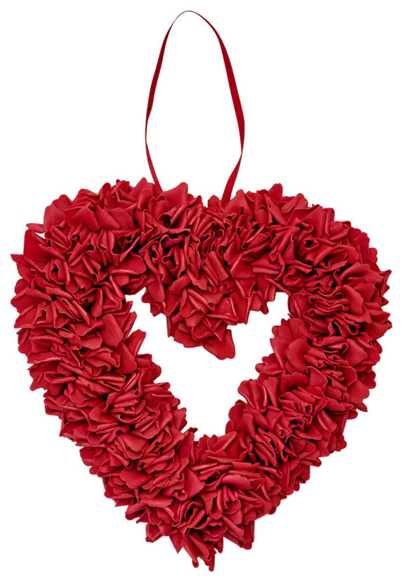 13" Floral Heart Valentine Wreath