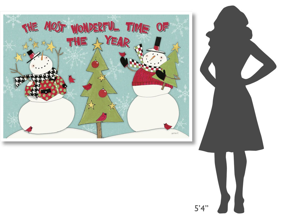 "Snowman Sentiments I" Digital Paper Print by Anne Tavoletti, 62"x42"