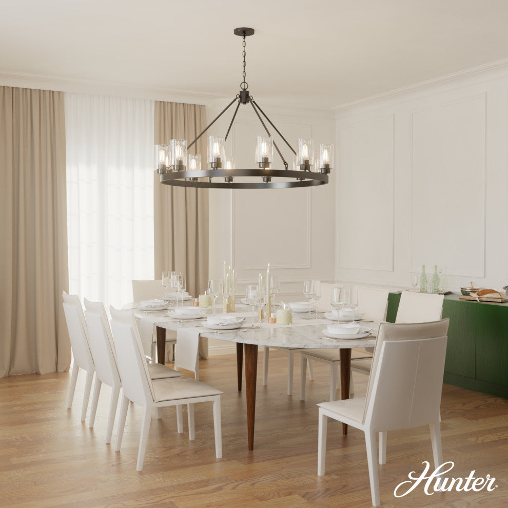 Hartland Noble Bronze With Seeded Glass 12 Light Chandelier Ceiling