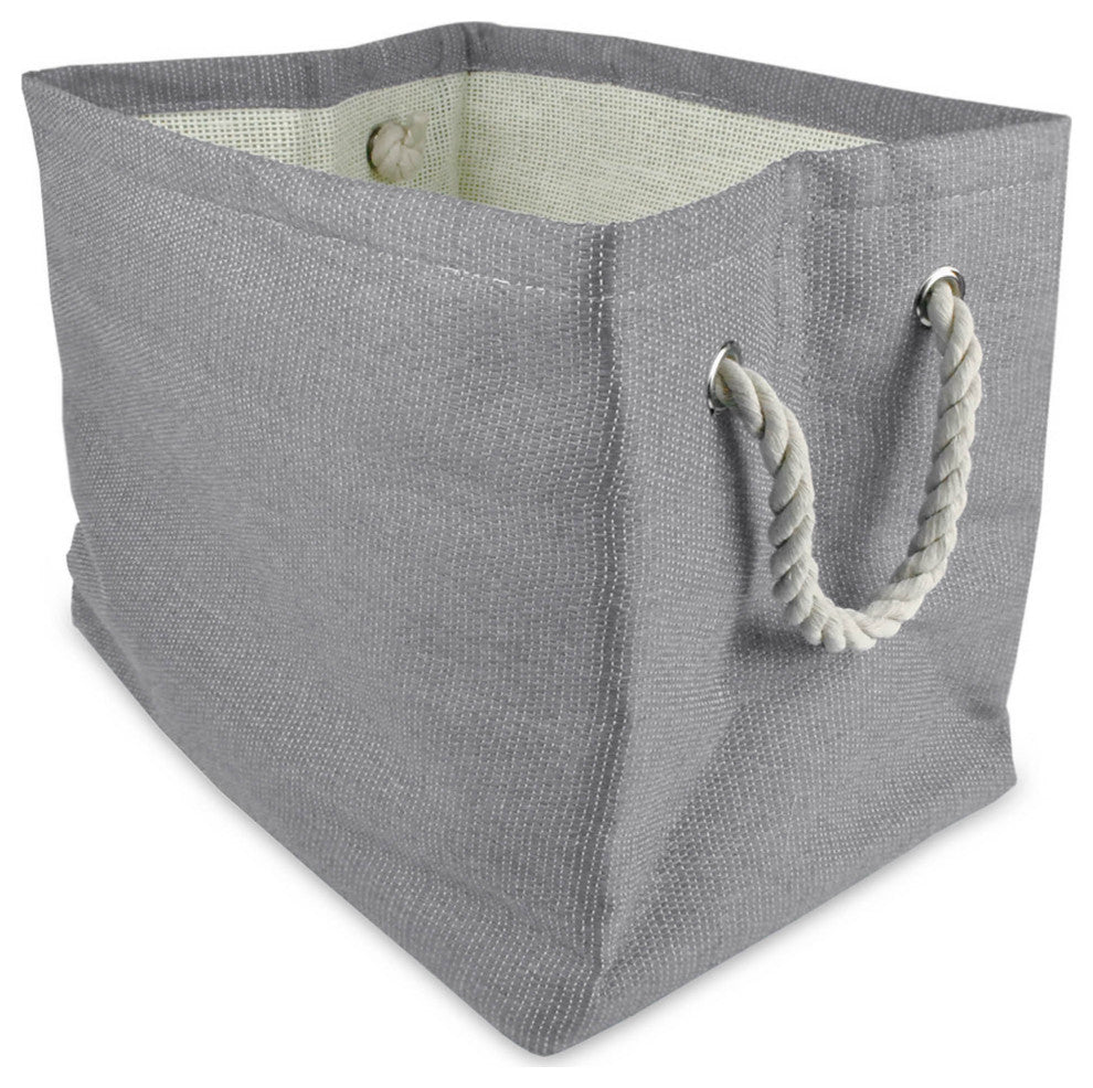 Paper Basket Solid Gray Rectangle Medium 15"x14"x10"