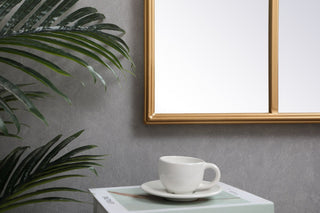 Macey Metal Windowpane Mirror, 36"x53", Brass