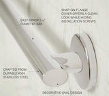 Coronado Oval Designer Shower Grab Bar, Polished, 42"