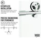 VIGO Elan Cass Aerodynamic 44" to 48" W x 76" H Frameless Sliding Shower Door, Chrome, Clear Glass