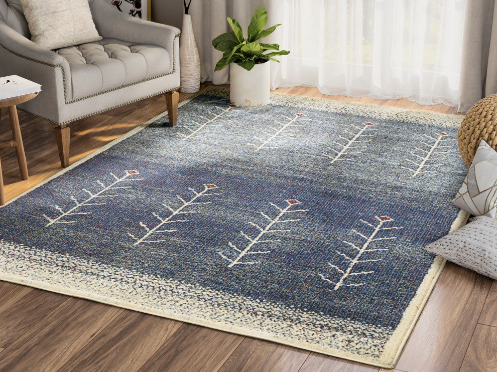 Abani Mesa MES150A Blue Southwest Pattern Area Rug