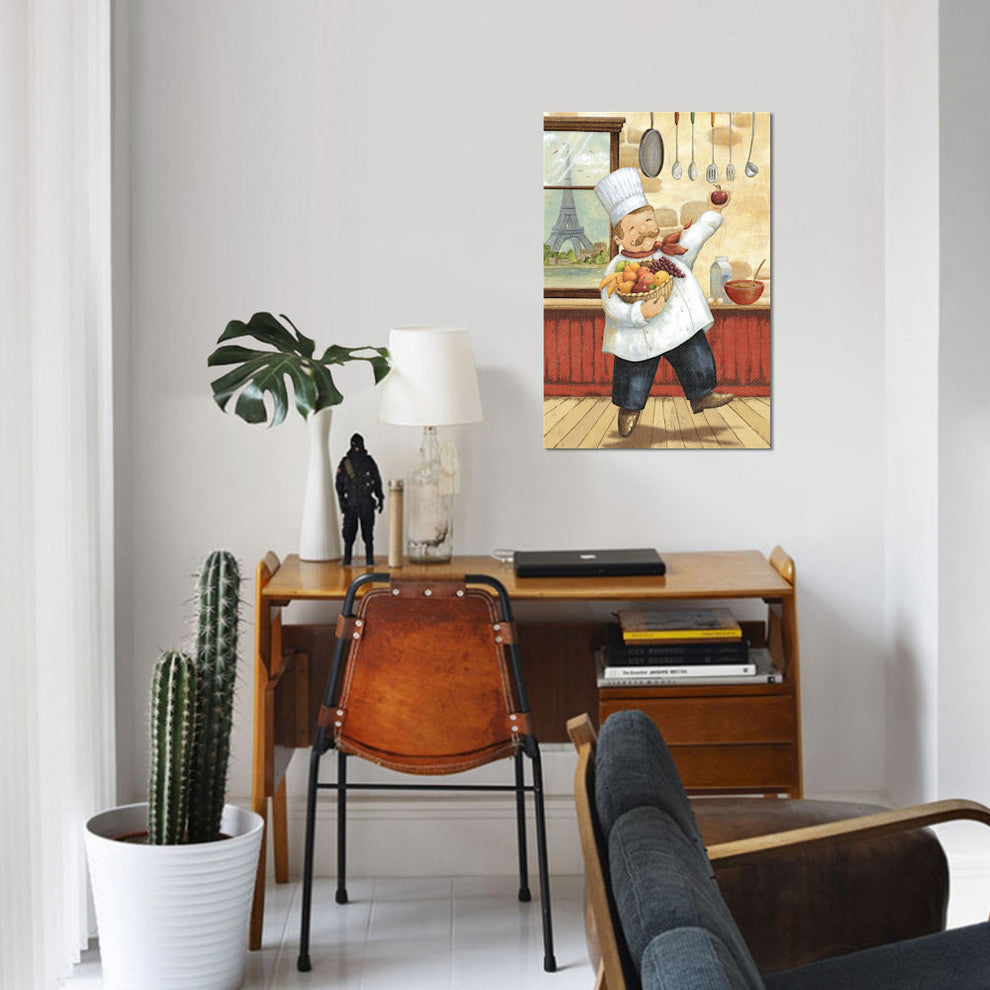 "Happy Chef I" by Daphne Brissonnet, Canvas Print, 26"x18"