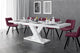XENNA LUX Extendable Dining Table, White Venatino/White