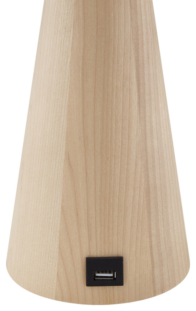 Inspired Home Ileana Table Lamp, USB Charger, White