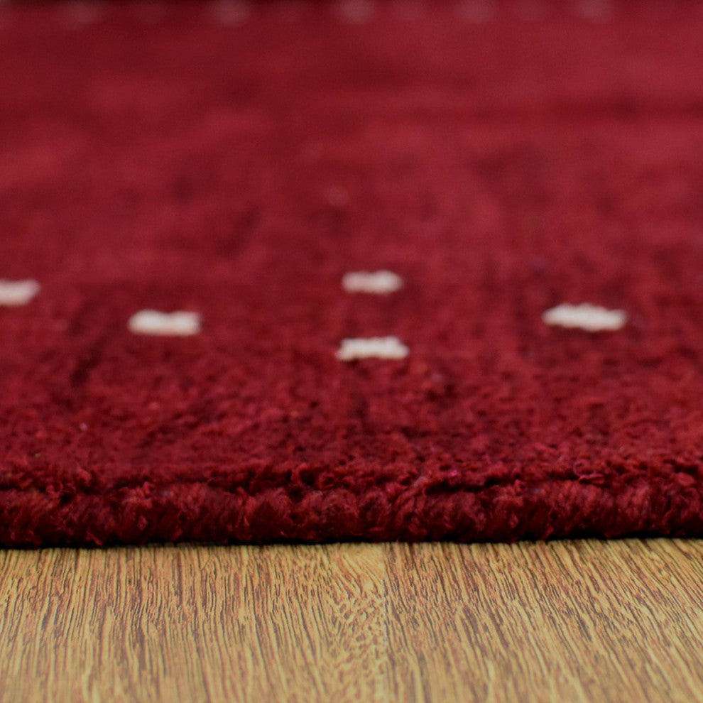 HAND KNOTTED LOOM SILK ECO-FRIENDLY AREA RUGS -8'x10',Rectangle,Red,Contemporary