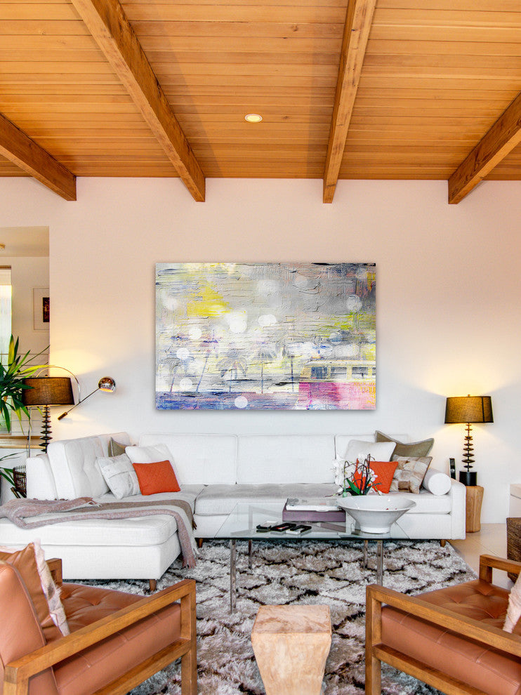 "Sunny Palm Day" Painting Print on Wrapped Canvas, 45"x30"