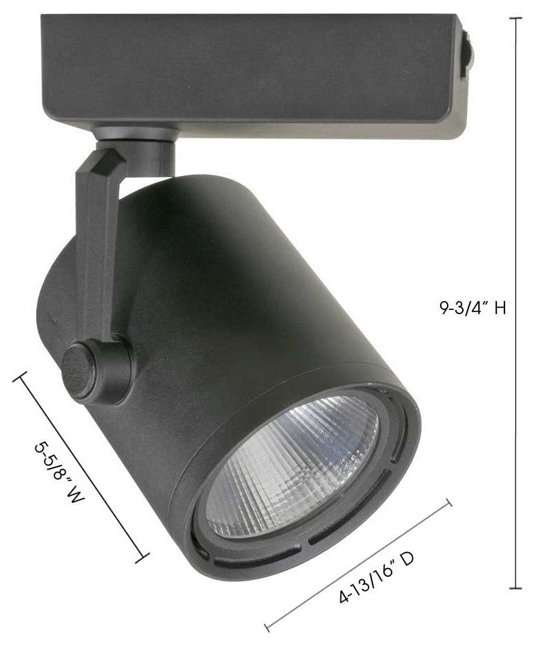JESCO 1-Light COB LED H Track Head Fixture 18 Degree Beam Angle 3000K, Black