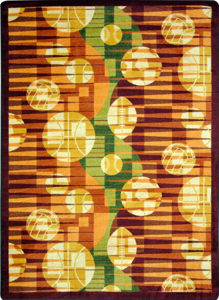 Games People Play Rug, Keeping Score, 5'4"x7'8", Rust