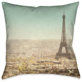 Laural Home Eiffel Tower Landscape 18" X 18" Indoor Decorative Pillow