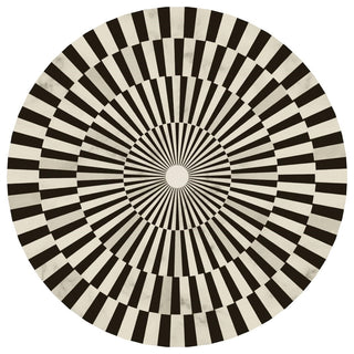 Teague Accent Table - Black/White Bone