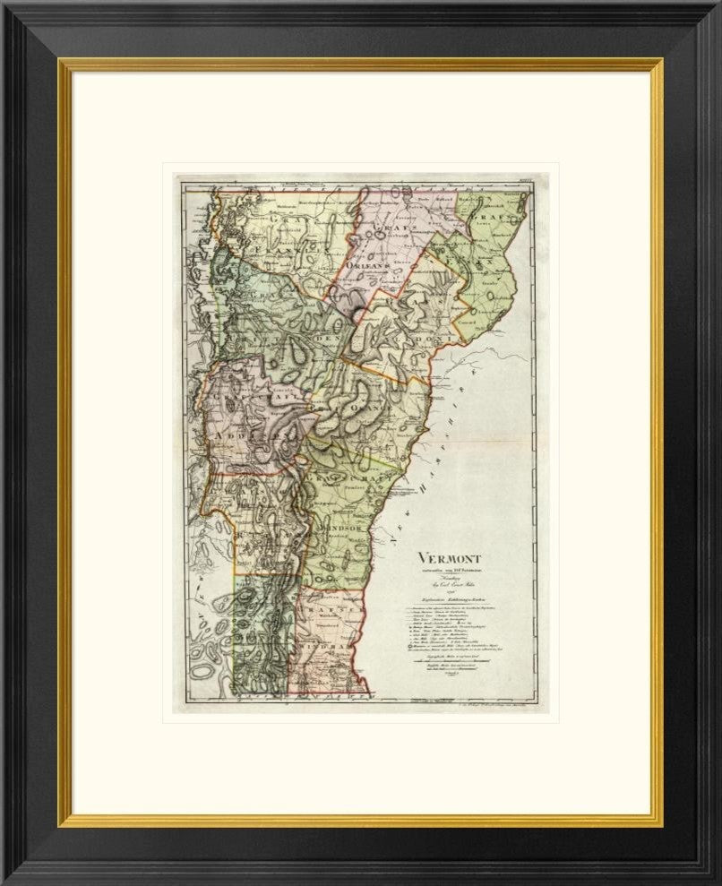 "Vermont, 1797" Framed Digital Print by Daniel Friedrich Sotzmann, 21x26"