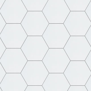 Hextile Ceramic Floor and Wall Tile, Glossy Blanco, 25