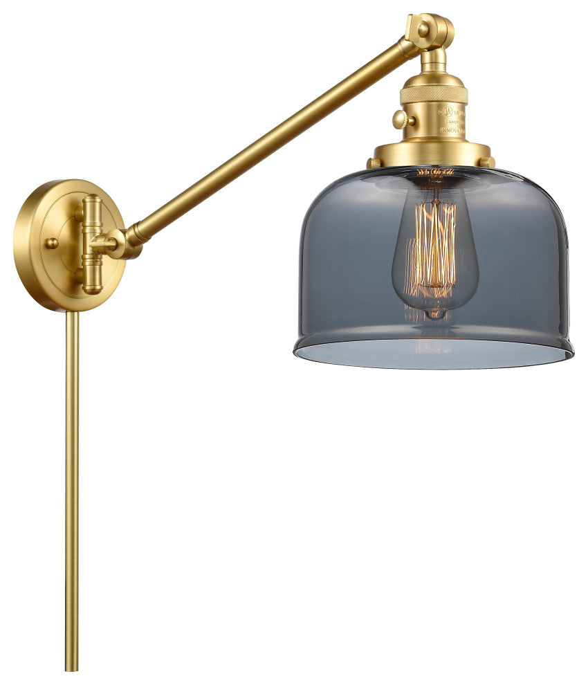 Bell Swing Arm With Switch, Satin Gold, Plated Smoke, Plated Smoke