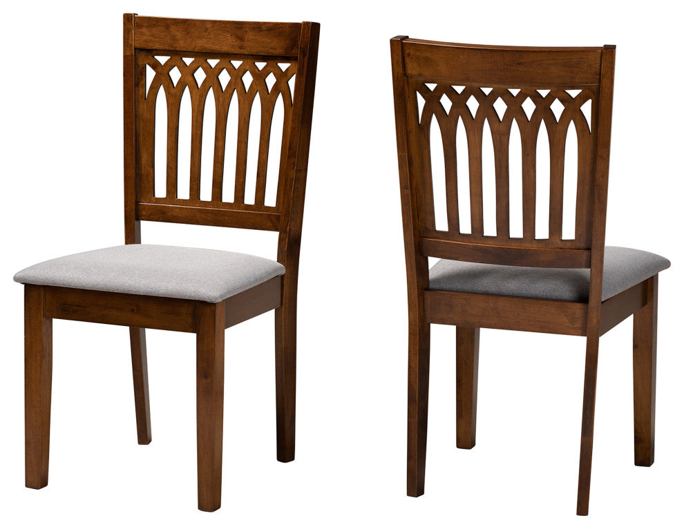 Marsala Modern Collection, Gray/Walnut Brown, Dining Chair