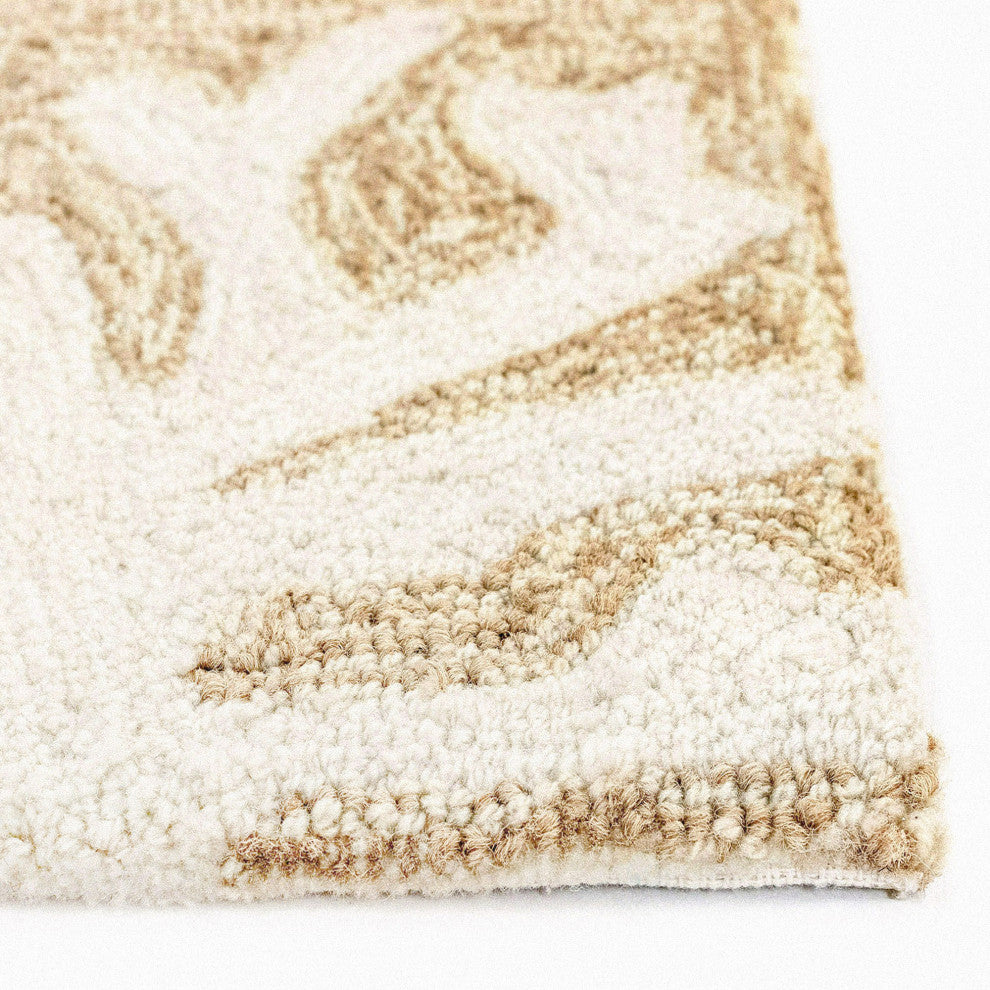 Capri Coral Border Indoor/Outdoor Rug, Neutral, 2'x5'