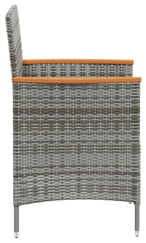 Vidaxl Patio Dining Chairs 2-Piece Poly Rattan Gray