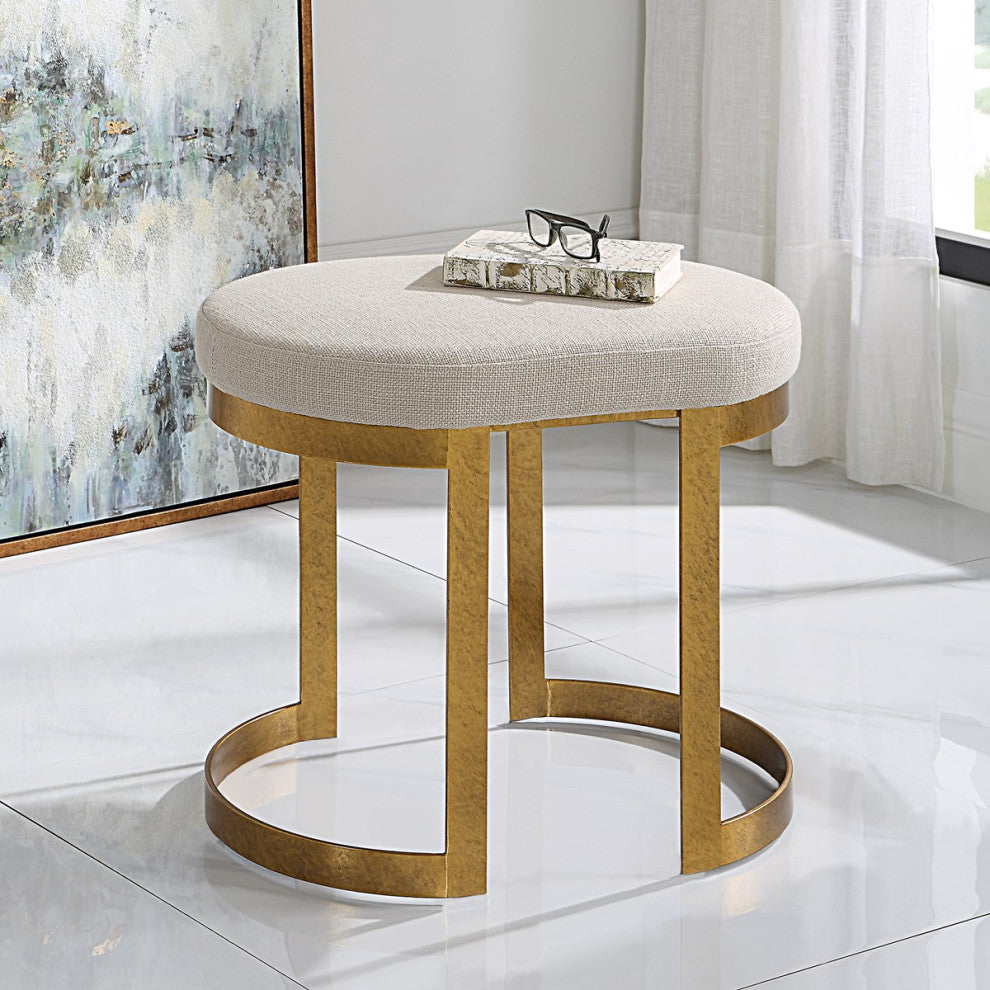Uttermost Infinity Accent Stool 23698, Gold