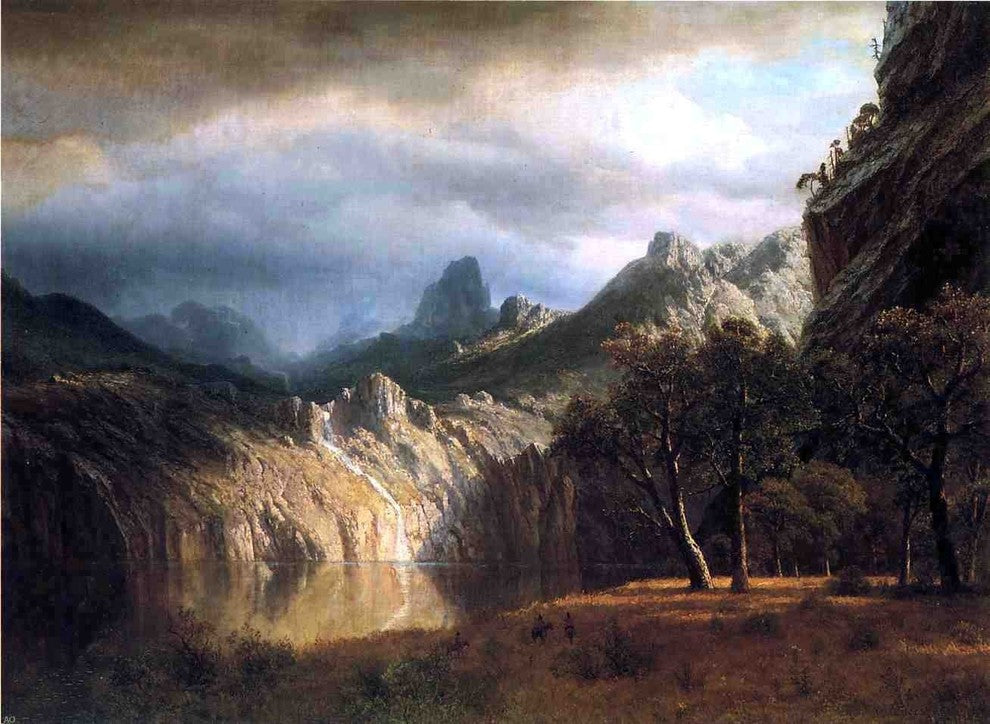 Albert Bierstadt In Western Mountains, 21"x28" Wall Decal Print